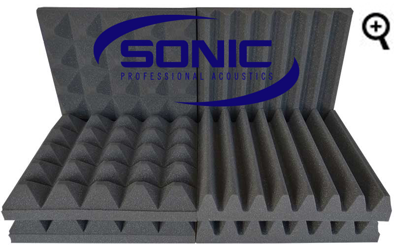 Various Sonic Acoustics soundproofing foam tiles