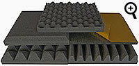 Various acoustic soundproofing foam tiles
