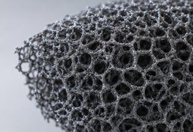 Close-up of the open-cell structure of breathable foam