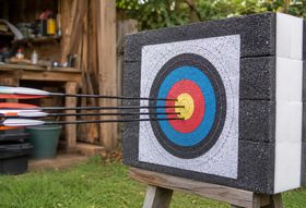 DIY archery target made from layered compressed foam